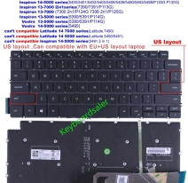 Bàn Phím Laptop Dell Inspiron 13 5390 5391 7391 5490 5491 7300 7306 7491 5498 7490 Zin Xám Đen Có Đèn