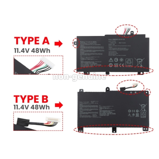 Pin Laptop Asus Fx80 Fx86 Fx504 Fx505 G512 G531 B31N1726 Type A Cáp Ngắn 48Wh